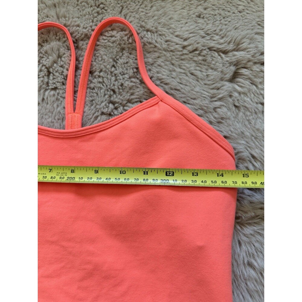 Lululemon Women’s Orange Racerback Tank Top Sz 8 Padded EUC Gym Running Outdoor - Picture 8 of 10